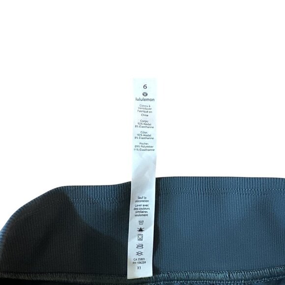 Lululemon Modal Cotton Every Moment Short 3.5” Steel Teal | Size 6 - Picture 3 of 3